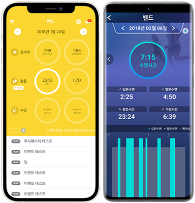 헬스케어 플랫폼 주요 화면